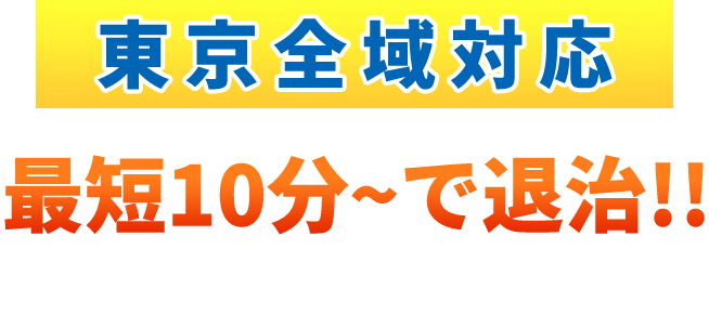 東京全域対応 最短10分～で退治!! お電話一本で駆けつけます